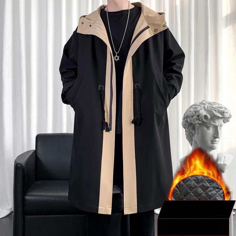 한국 시리즈 스타일 트렌치 코트 남성 중간 길이의 봄과 가을 높은 센스 Csulu 민간 코트 바로크 겉옷